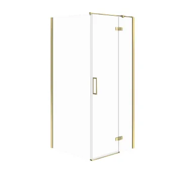 Cabina de dus 80x80x195 cm, sticla securizata 6 mm, stanga, Auriu, Cersanit Jota imagine