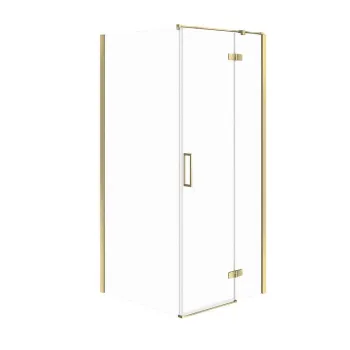 Cabina de dus 90x90x195 xm, sticla securizata 6 mm, stanga, Auriu, Cersanit Jota imagine