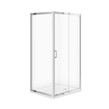 Cabina de dus dreptunghiulara 100x80 cm Cersanit Arteco, crom imagine