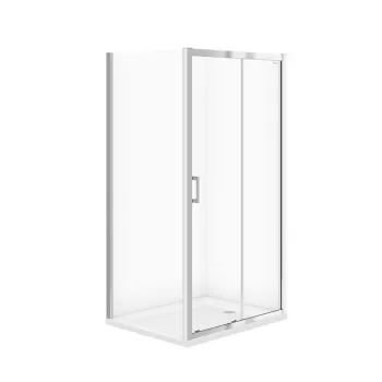 Cabina de dus dreptunghiulara 100x80 cm Cersanit Basic, crom imagine
