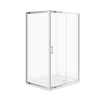 Cabina de dus dreptunghiulara 120x90 cm Cersanit Arteco, crom imagine