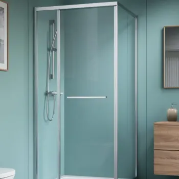 Cabina de dus dreptunghiulara Radaway Alienta SD II 100x80x200,6 cm, crom, sticla 6 mm, usi culisante imagine