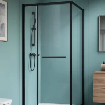 Cabina de dus dreptunghiulara Radaway Alienta SD II 100x80x200,6 cm, negru, sticla 6 mm, usi culisante imagine