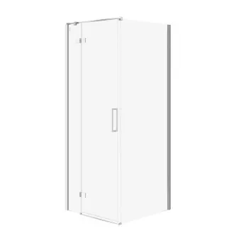 Cabina de dus patrata 80x80 cm Cersanit Jota, crom cu usa batanta dreapta imagine