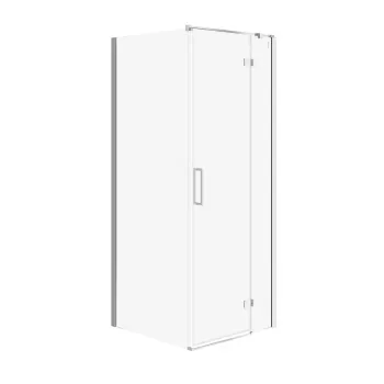 Cabina de dus patrata 80x80 cm Cersanit Jota, crom cu usa batanta stanga imagine
