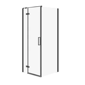 Cabina de dus patrata 80x80 cm Cersanit Jota, negru mat cu usa batanta dreapta imagine