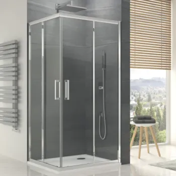 Cabina de dus patrata 80x80x190 cm, cu usi culisante, profil crom, Sanswiss Ocelia imagine