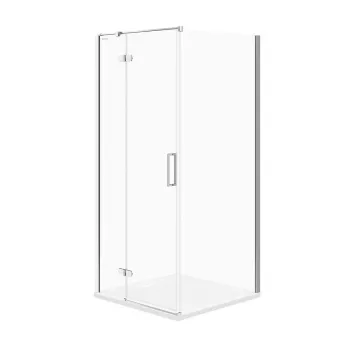 Cabina de dus patrata 90x90 cm Cersanit Jota, crom cu usa batanta dreapta imagine