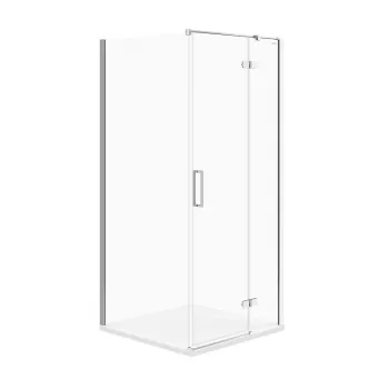 Cabina de dus patrata 90x90 cm Cersanit Jota, crom cu usa batanta stanga imagine