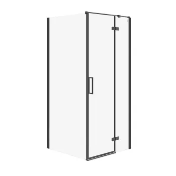 Cabina de dus patrata 90x90 cm Cersanit Jota, negru mat cu usa batanta stanga imagine