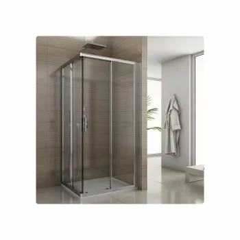 Cabina de dus patrata 90x90 cm sticla securizata 6 mm, crom, cu usi glisante, SanSwiss Salia imagine