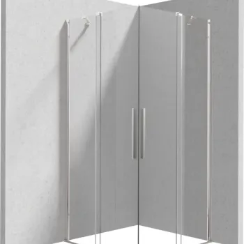 Cabina de dus patrata, cu usi batante, 90x90 cm, profil crom, Deante Prizma imagine