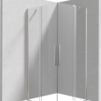 Cabina de dus patrata, cu usi batante, 90x90 cm, profil crom, Deante Prizma imagine