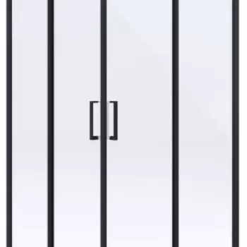 Cabina de dus patrata neagra 90 x 90 cu usi culisante Funkia imagine