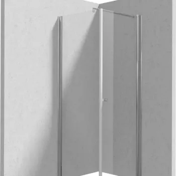 Cabina de dus patrata, usa batanta si un perete fix, 90x90 cm, profil crom, Deante Kerria Plus imagine