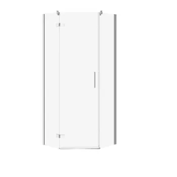 Cabina de dus pentagonala 80x80 cm Cersanit Jota, crom cu usa batanta dreapta imagine