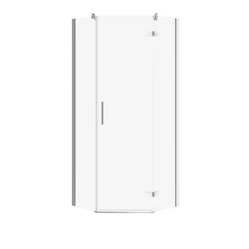 Cabina de dus pentagonala 80x80 cm Cersanit Jota, crom cu usa batanta stanga imagine