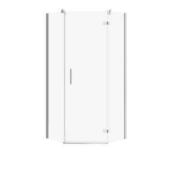 Cabina de dus pentagonala 90x90 cm Cersanit Jota, crom cu usa batanta stanga imagine