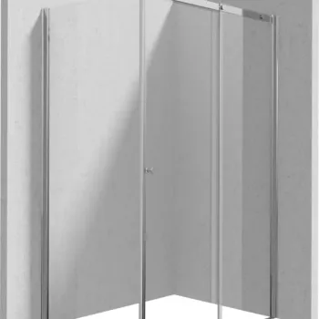 Cabina de dus rectangulara, usi glisante si un perete fix, 100x80  cm, profil crom, Deante Kerria Plus imagine