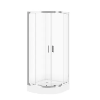 Cabina de dus semirotunda 80x80 cm Cersanit Arteco, crom imagine