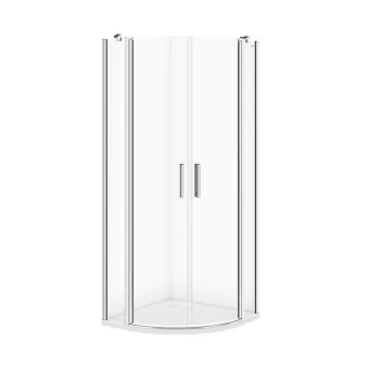 Cabina de dus semirotunda 80x80 cm Cersanit Moduo, crom imagine