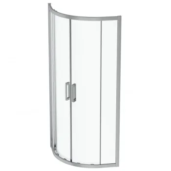 Cabina de dus semirotunda 80x80 cm Ideal Standard Connect 2 cu usi glisante profil crom lucios imagine