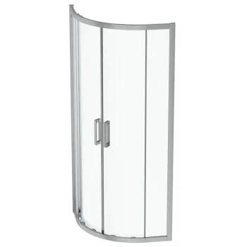 Cabina de dus semirotunda 80x80 cm Ideal Standard Connect 2 cu usi glisante profil crom lucios imagine