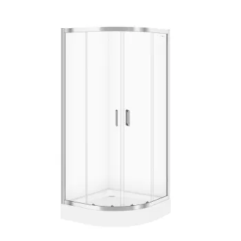 Cabina de dus semirotunda 90x90 cm Cersanit Arteco, crom imagine