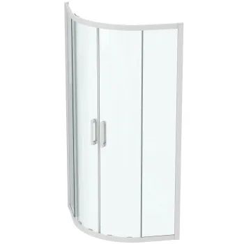 Cabina de dus semirotunda 90x90 cm Ideal Standard Connect 2 cu usi glisante profil alb mat imagine
