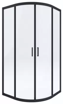 Cabina de dus semirotunda neagra 80x80 Funkia imagine