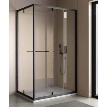 Cabina dus cu usa glisant,  rotativ 120 x 90, negru mat, Kolpasan, Stellar Uni imagine