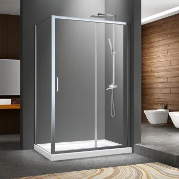 Cabina dus dreptunghiulara crom 100x80 cm Mediterraneo Iris imagine