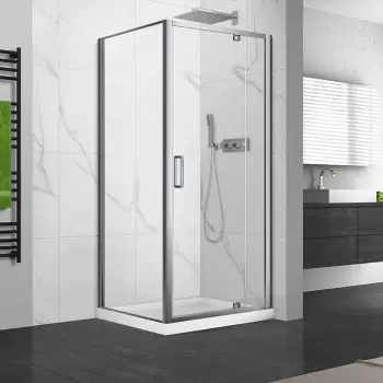 Cabina dus dreptunghiulara culoare crom 100x80 cm, Mediterraneo, Andina imagine