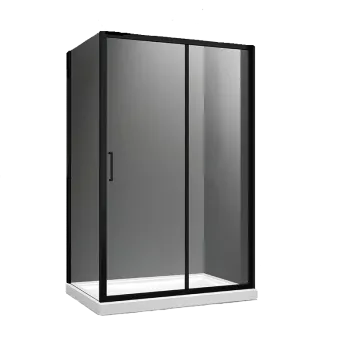 Cabina dus dreptunghiulara neagra 120x90 cm Mediterraneo, Iris Black imagine