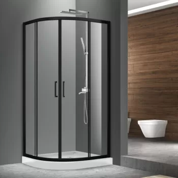 Cabina dus neagra semirotunda 80x80 cm, Meda, Mediterraneo imagine