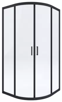 Cabina dus neagra semirotunda 90x90x200 cm, Meda, Mediterraneo imagine