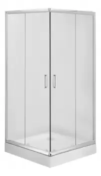 Cabina dus patrata 90 x 90 cm sticla brumata cu usi glisante Deante, Funkia imagine