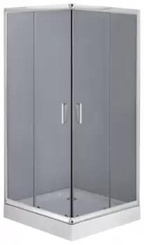 Cabina dus patrata 90x 90 cm sticla grafit cu usi culisante Deante, Funkia imagine