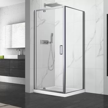 Cabina dus patrata culoare crom 90x90 cm, Mediterraneo, Andina imagine