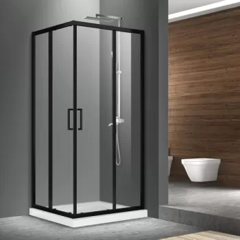 Cabina dus patrata neagra 90x90 cm, Mediterraneo, Hector 2 imagine
