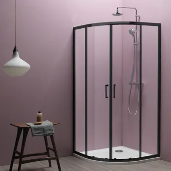 Cabina dus semirotunda 80x80 cm neagra KolpaSan, Eco Quat imagine