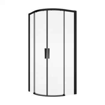 Cabina dus semirotunda, 80x80 cm, negru mat, Ronal Divera imagine