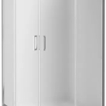 Cabina dus semirotunda 80x80 cm, sticla brumata cu 2 usi culisante, Deante Funkia imagine