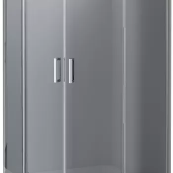 Cabina dus semirotunda 80x80 cm, sticla grafit cu 2 usi culisante, Deante Funkia imagine