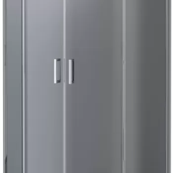 Cabina dus semirotunda 80x80 cm, sticla grafit cu 2 usi culisante, Funkia Deante imagine