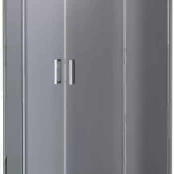 Cabina dus semirotunda 80x80 cm, sticla grafit cu 2 usi culisante, Funkia Deante imagine