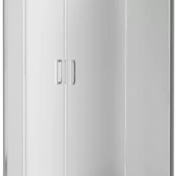 Cabina dus semirotunda 80x80 cm, sticla mata cu 2 usi culisante, Deante Funkia imagine