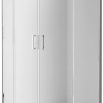 Cabina dus semirotunda cu 2 usi glisante, crom, 80x80 cm, Deante Funkia imagine