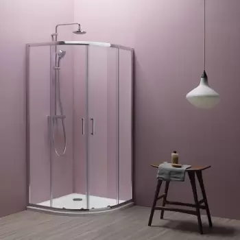 Cabina dus sticla semirotunda 80x80 KolpaSan, Eco Quat imagine