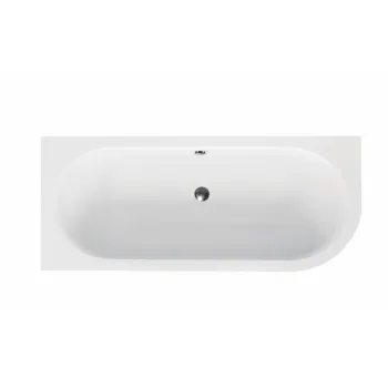 Cada baie asimetrica alba, acril, 160 x 75 cm, orientare dreapta, Besco Avita imagine